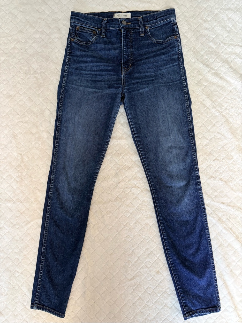 Madewell 10" High Rise Skinny Jeans Dark Wash Blue Denim Size 8 in Indigo Wash